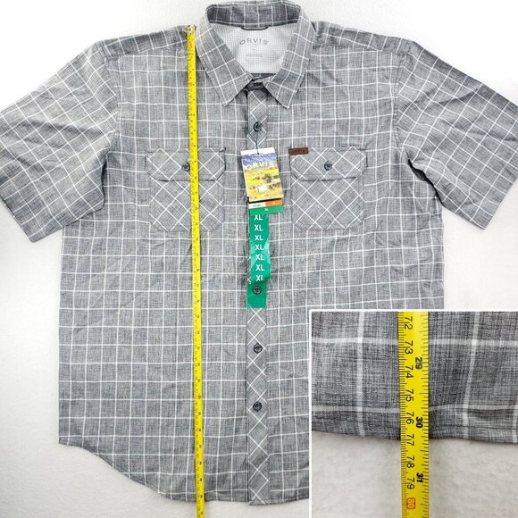 Orvis Tech Shirt Short Sleeve Castlerock Check Quick Dry UPF 30+ Men's XL NWT - Picture 8 of 10